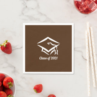 Servilleta De Papel Clase de graduación de 2021 BRNWHT