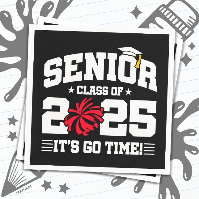 Servilleta De Papel Clase de Graduación de 2025 Cheerhead Cheer Senior (Subido por el creador)