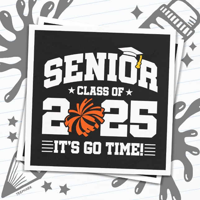 Servilleta De Papel Clase de Graduación de 2025 Cheerhead Cheer Senior (Subido por el creador)