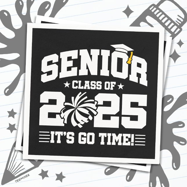 Servilleta De Papel Clase de Graduación de 2025 Cheerhead Cheer Senior (Subido por el creador)