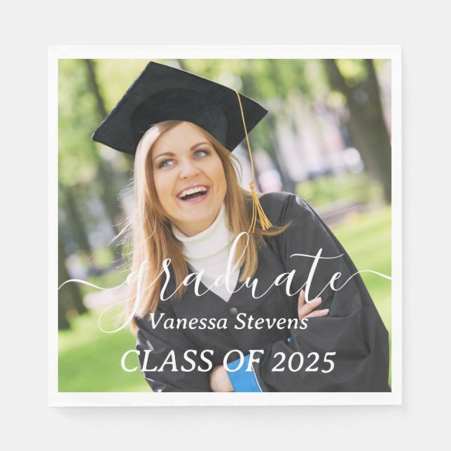 Servilleta De Papel Clase de graduación de 2025 Foto (Anverso)