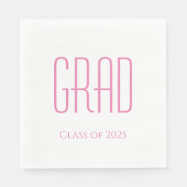 Servilleta De Papel Clase de graduación de la tipografía rosa simple d