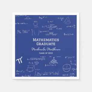 Servilleta De Papel Clase de graduación de matemáticas azules