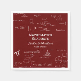 Servilleta De Papel Clase de graduación de matemáticas granate