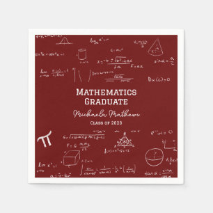 Servilleta De Papel Clase de graduación de matemáticas granate