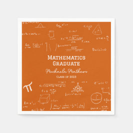 Servilleta De Papel Clase de graduación de Matemáticas Naranja