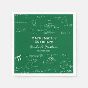 Servilleta De Papel Clase de graduación de Matemáticas Verdes