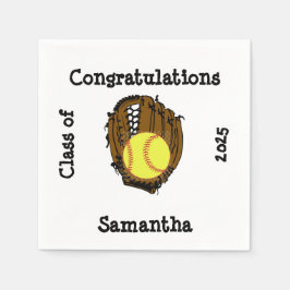 Servilleta De Papel Clase de Graduación de Softball