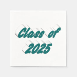 Servilleta De Papel Clase de graduación de tipografía verde 2025