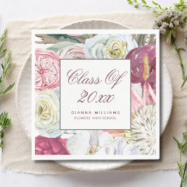 Servilleta De Papel Clase de Graduación Floral de acuarela de 2022