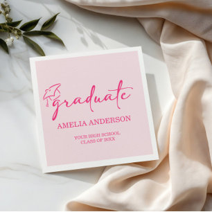Servilleta De Papel Clase de graduación moderna rosa de 2026