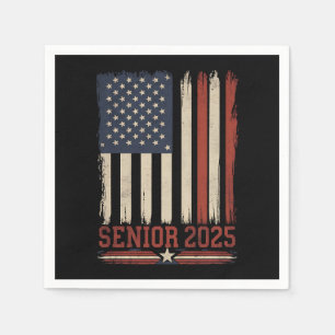Servilleta De Papel Clase de graduación Senior 2025 bandera estadounid