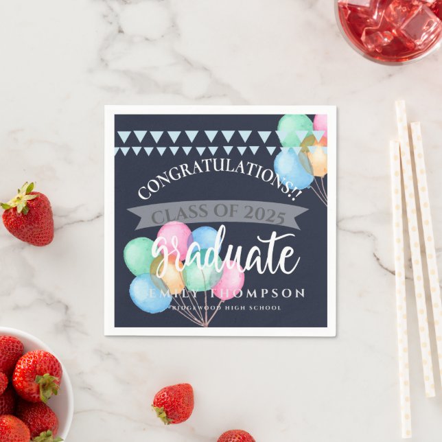 Servilleta De Papel Clase de la fiesta de graduación en globo de la ce (In situ)