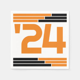 Servilleta De Papel Clase de naranja y barras negras del Fiesta de gra