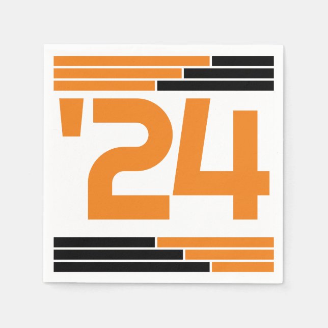 Servilleta De Papel Clase de naranja y barras negras del Fiesta de gra (Anverso)