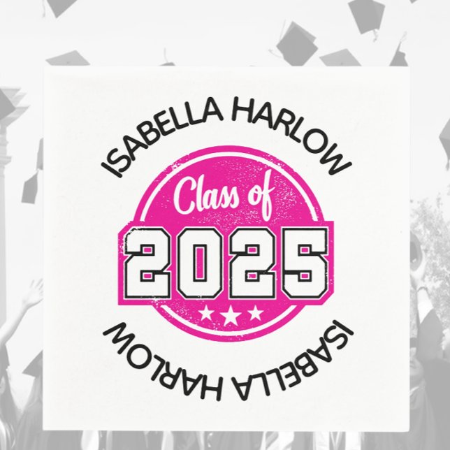 Servilleta De Papel Clase de nombre de graduado rosado 2025 (Subido por el creador)