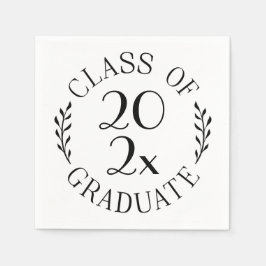 Servilleta De Papel Clase De Tipografía Blanca Negra De Moda De Gradua