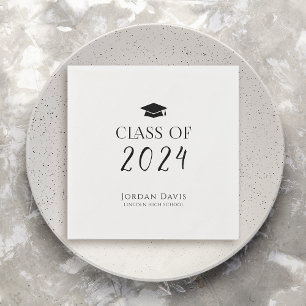 Servilleta De Papel Clase de tipografía negra de 2025 Graduado moderno