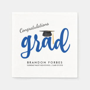 Servilleta De Papel Clase del graduado de Congrats del muchacho azul