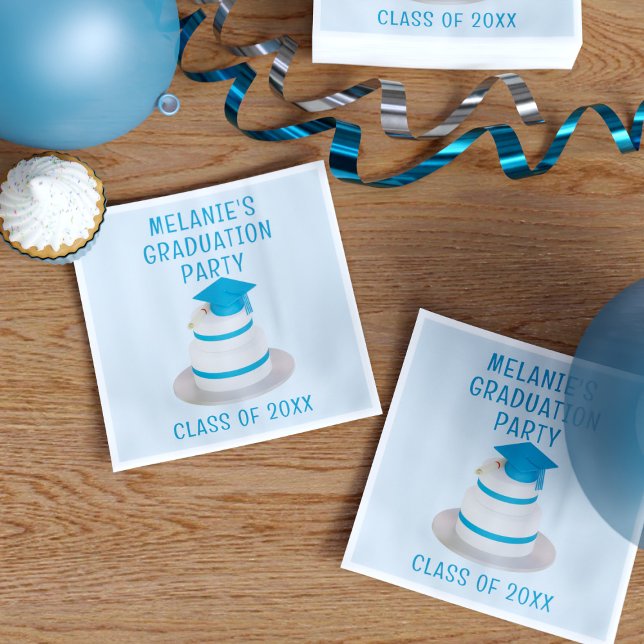 Servilleta De Papel Clase del Partido de Graduación (Just add your Graduation Party Class Year to this napkins and throw your cap in the air!)