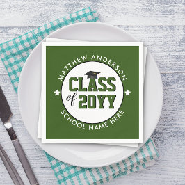 Servilleta De Papel Clase del Partido de Graduación Verde Forestal 202