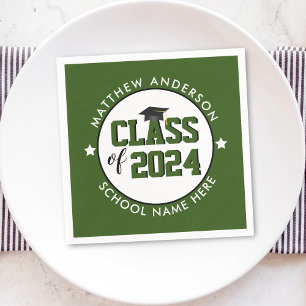Servilleta De Papel Clase del Partido de Graduación Verde Forestal 202