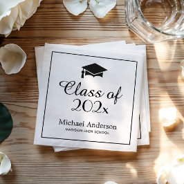 Servilleta De Papel Clase Elegante de 2026 Gorro de Graduación Fiesta 