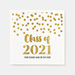 Servilleta De Papel Clase Gold Confetti de 2021 Graduación