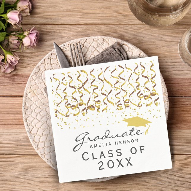 Servilleta De Papel Clase Gold Confetti de 2022 Graduación (Subido por el creador)