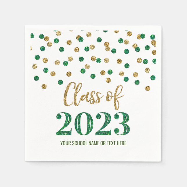 Servilleta De Papel Clase Gold Green Confetti de las servilletas 2023 (Anverso)