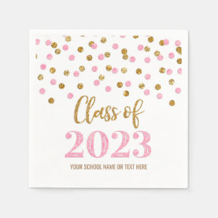 Servilleta De Papel Clase Gold Pink Confetti de las servilletas 2023