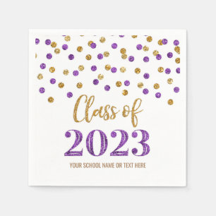 Servilleta De Papel Clase Gold Purple Confetti de las servilletas 2023