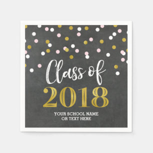 Servilleta De Papel Clase Gold Silver Confetti de 2018 Graduación