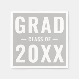 Servilleta De Papel Clase Grad de 2023 tipografía moderna gris claro