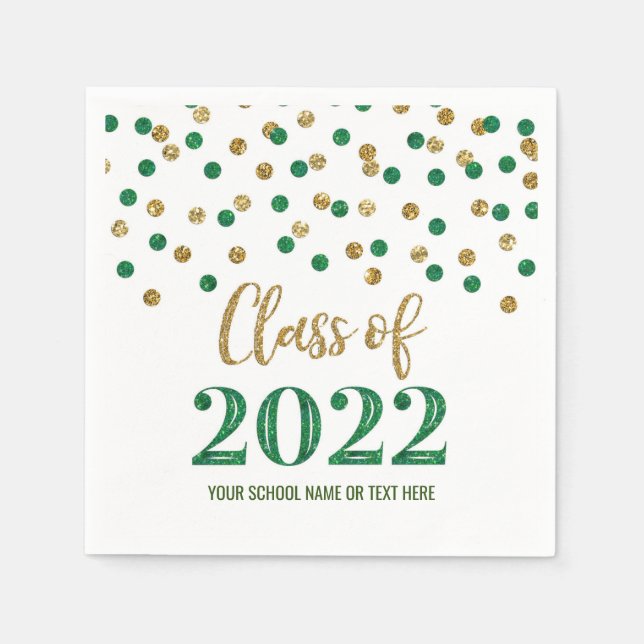 Servilleta De Papel Clase Green Gold Confetti de 2022 (Anverso)
