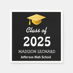 Servilleta De Papel Clase moderna de 2025 Script Blue Royal Graduation