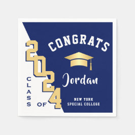Servilleta De Papel Clase moderna de la fiesta de graduación del Golde