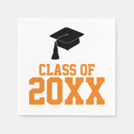Servilleta De Papel Clase negra y Naranja del Partido de Graduación de