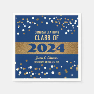 Servilleta De Papel Clase Personalizada del Partido de Graduación Azul
