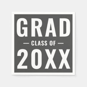 Servilleta De Papel Clase personalizado de graduación moderna año gris
