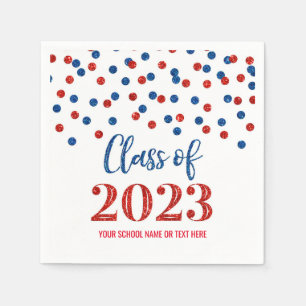 Servilleta De Papel Clase Red Blue Confetti de Napkins 2023