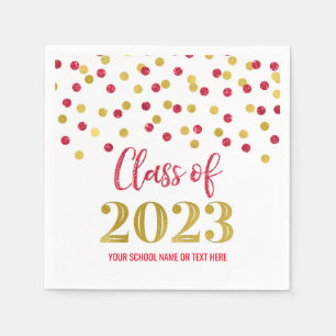 Servilleta De Papel Clase Red Gold Confetti de las servilletas 2023