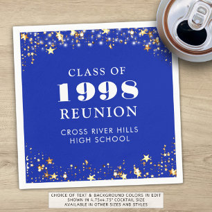 Servilleta De Papel Clase Reunión Royal Blue Gold White Personalizada