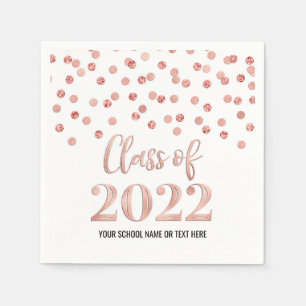 Servilleta De Papel Clase Rosa de Confetti de Oro de 2022