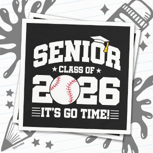 Servilleta De Papel Clase Superior de 2026 ¡Es Hora Béisbol Graduado