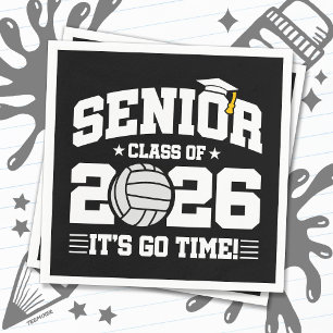 Servilleta De Papel Clase Superior de 2026 ¡Es Hora Voleibol Graduado