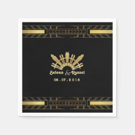 Servilleta De Papel Clásica Belleza Art Deco Boda Napkins