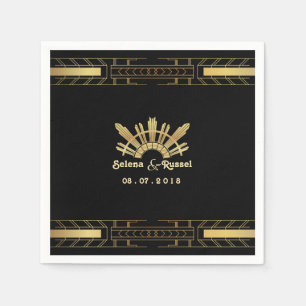 Servilleta De Papel Clásica Belleza Art Deco Boda Napkins