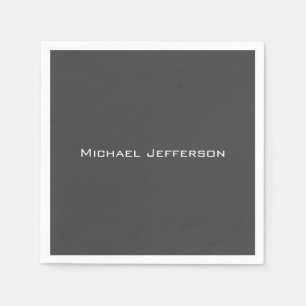 Servilleta De Papel Clásica Creativa de moda gris oscuro y blanco