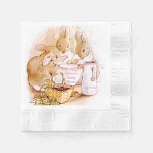 Servilleta De Papel Clásica ducha de bebé de niña de Peter Rabbit